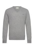 Extrafine Lambswool V-Neck Tops Knitwear V-necks Grey GANT