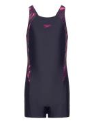 Girls Hyperboom Splice Legsuit Sport Swimsuits Navy Speedo