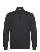 Extrafine Merino Half Zip Knit Tops Knitwear Half Zip Jumpers Black S....