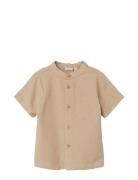 Nmmfaher Ss Shirt Tops Shirts Short-sleeved Shirts Beige Name It