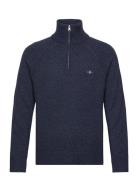 Bicolored Raglan H-Zip Tops Knitwear Half Zip Jumpers Navy GANT