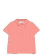 Textured Cotton Polo Shirt Tops T-shirts Polo Shirts Short-sleeved Pol...