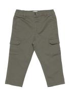 Cotton Cargo Trousers Bottoms Khaki Green Mango