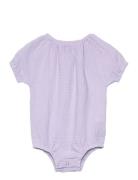 Romper Ss Muslin Bodies Short-sleeved Purple Huttelihut