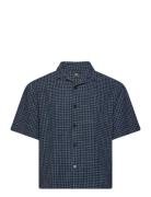 Saga Shirt Ss - Blue / Black Designers Shirts Short-sleeved Blue Edwin