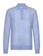 Relaxed Alpaca Polo Tops Knitwear Long Sleeve Knitted Polos Blue GANT