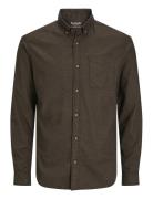 Jjeclassic Melange Shirt Ls Noos Tops Shirts Casual Brown Jack & J S