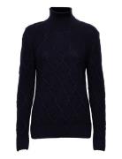 Barbour Burne Roll Nec Tops Knitwear Turtleneck Blue Barbour