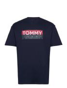 Tjm Reg Rwb Tommy Entry Tee Ext Tops T-shirts Short-sleeved Navy Tommy...