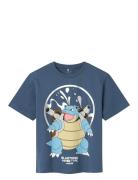 Nkmscotty Pokemon Ss Nreg Top Box Sky Tops T-shirts Short-sleeved Blue...