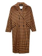 Slfnew Element Wool Coat B Check Curve Ulljakke Jakke Brown Selected F...