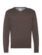 Basic V-Neck Knit Tops Knitwear V-necks Brown Tom Tailor