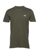 Basic T Small Logo Designers T-shirts Short-sleeved Khaki Green Alpha ...