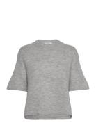 Knitted Top Tops T-shirts & Tops Short-sleeved Grey Gina Tricot