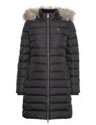 Tjw Essential Hooded Down Coat Fôret Kåpe Black Tommy Jeans