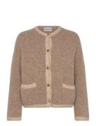 Carly Wool Blend Cardigan Tops Knitwear Cardigans Beige Malina