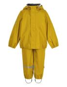 Pu Rain No Susp. Recycled Outerwear Rainwear Rainwear Sets Yellow Mikk...