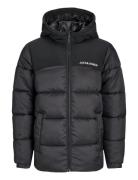 Jjmoon Hood Puffer Jnr Fôret Jakke Black Jack & J S