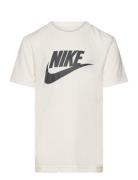 Te-S/S Tee Tops Shirts Short-sleeved Shirts Cream Nike