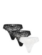 Brief Thong Reg Iris Lace Back Stringtruse Undertøy Black Lindex