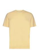 Slim-Fit Cotton T-Shirt Tops T-shirts Short-sleeved Yellow Mango