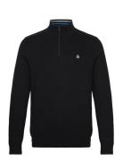 Cttn 1/4 Zip Tipped Tops Knitwear Half Zip Jumpers Black Original Peng...