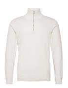 100% Recycle Knit Half Zip Tops Knitwear Half Zip Jumpers White Lindbe...