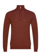 Mamason Sz Tops Knitwear Half Zip Jumpers Brown Matinique