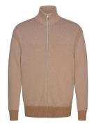 Mouline Zip Thru Tops Knitwear Half Zip Jumpers Beige Tommy Hilfiger