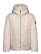 Non Quilt Padded Hooded Jacket Ullfrakk Frakk Cream Calvin Klein