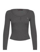 Tjw Melange Henley Ls Ext Tops T-shirts & Tops Long-sleeved Grey Tommy...