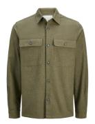 Jprraymond Melange Solid Ls Overshirt Sn Tops Overshirts Green Jack & ...