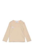 Unisex Shirt Tops T-shirts Long-sleeved T-shirts Cream Gugguu