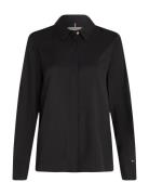 Fluid Viscose Regular Shirt Tops Shirts Long-sleeved Black Tommy Hilfi...