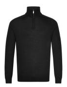 Bs Pelle Regular Fit Knitwear Tops Knitwear Half Zip Jumpers Black Bru...