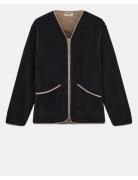 Akanders Pile Cardigan Outerwear Jackets Anoraks Black Anerkjendt