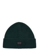 Unisex. Cotton Rib Knit Beanie Accessories Headwear Beanies Green GANT