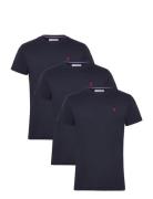 Uspa T-Shirt Arjun 3-Pack Tops T-shirts Short-sleeved Navy U.S. Polo A...