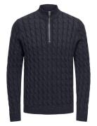 Onskicker Life Reg 3 Cable Half Zip Knit Tops Knitwear Half Zip Jumper...