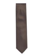 Polyester Tie With Dots 7 Cm Slips Khaki Green Lindbergh Black