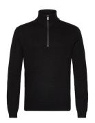 Bs Innes Regular Fit Knitwear Tops Knitwear Half Zip Jumpers Black Bru...