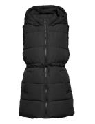 Long Quilted Gilet Fôret Vest Black Mango