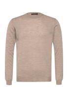 Miguel Roundneck Designers Knitwear Round Necks Beige Oscar Jacobson