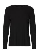 Olmhalle L/S O-Neck Slit Top Jrs Tops Knitwear Jumpers Black Only Mate...