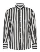 Semi-Transparent Striped 100% Cotton Shirt Tops Shirts Long-sleeved Bl...