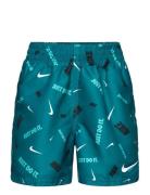 Nike B 4 Volley Short Print Badeshorts Blue NIKE SWIM