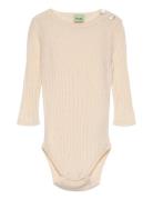 Baby Pointelle Body Tops Knitwear Cardigans Beige FUB