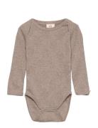 Body Ls Bodies Long-sleeved Brown Smallstuff