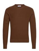 Sweater Antigua Tops Knitwear Round Necks Brown Mango