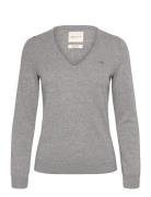 Extrafine Lambswool V-Neck Tops Knitwear Jumpers Grey GANT